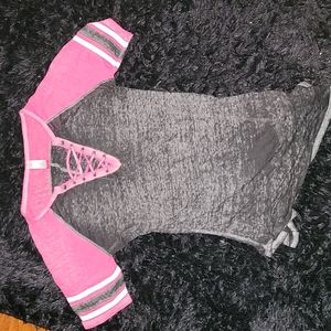 Pink & gray half-sleeve tee